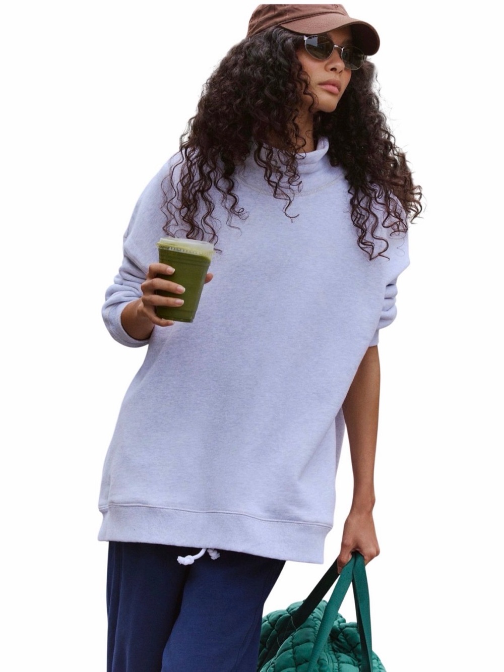 Free People A Cut Above Mock Neck Pullover Sweatshirt - Sz L - EUC